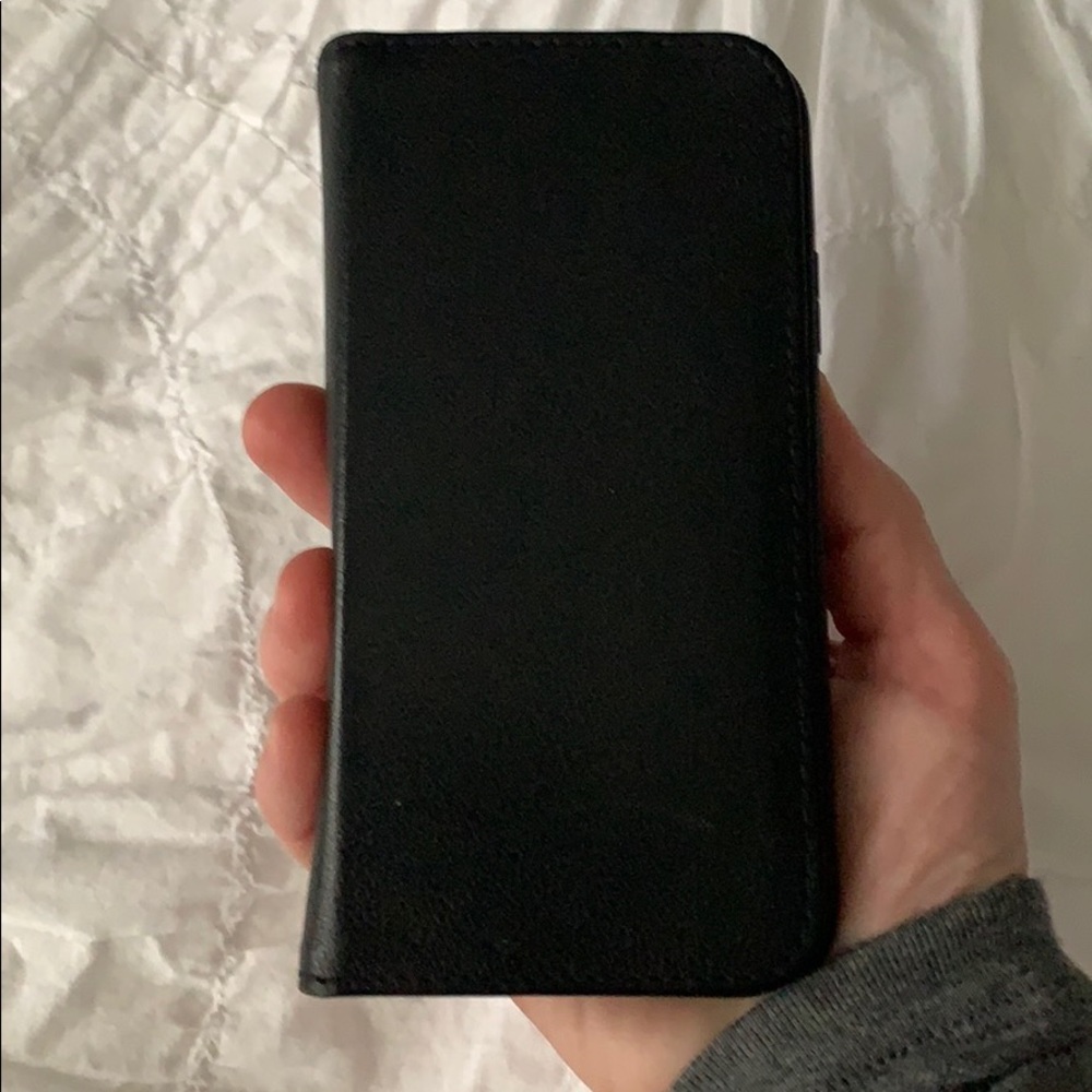 Doc Artisan black leather phone wallet/case